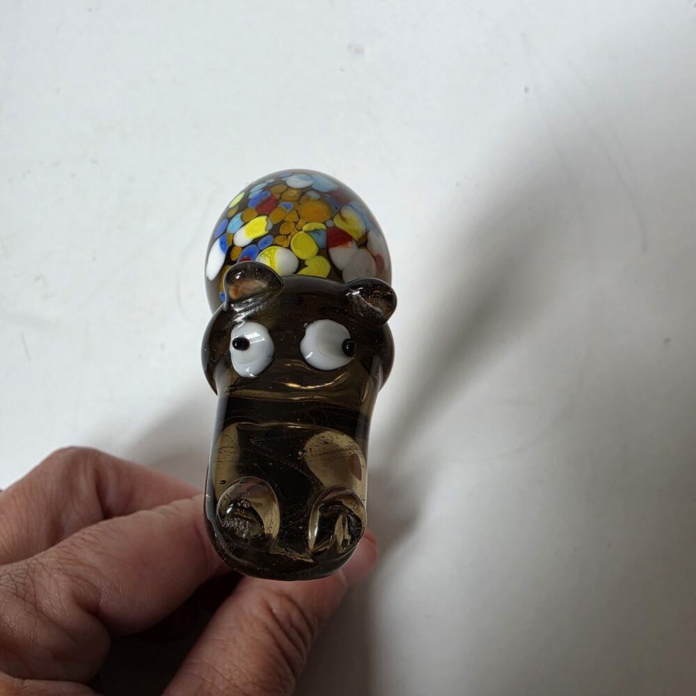 Hand Painted Glass Hippo Wine Stopper Hippopotamus Fun Cute Bottle Cork